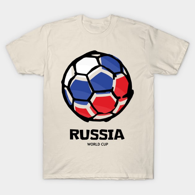 Russia Football Country Flag T-Shirt by KewaleeTee